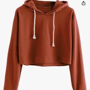Cropped Hoodie, Rust, XL